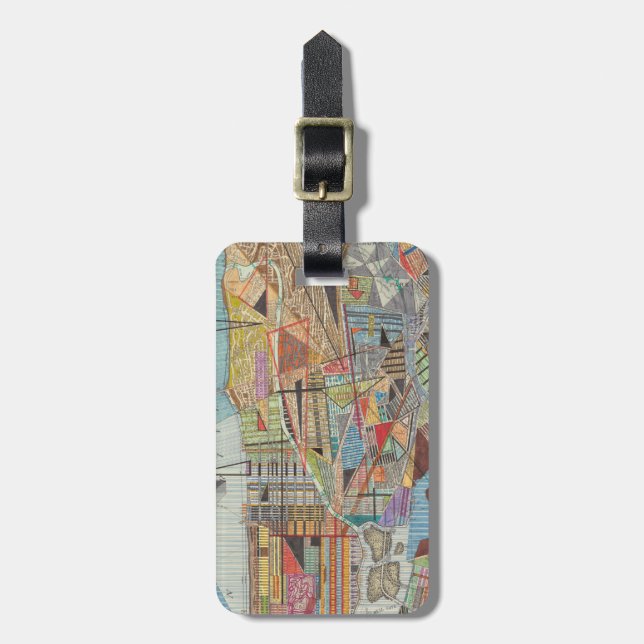Modern Karta i New York I Bagagebricka (Vertikal Framsida)