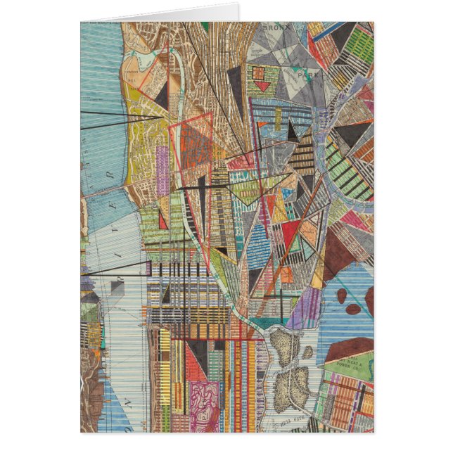 Modern Karta i New York I Hälsningskort (Framsidan)
