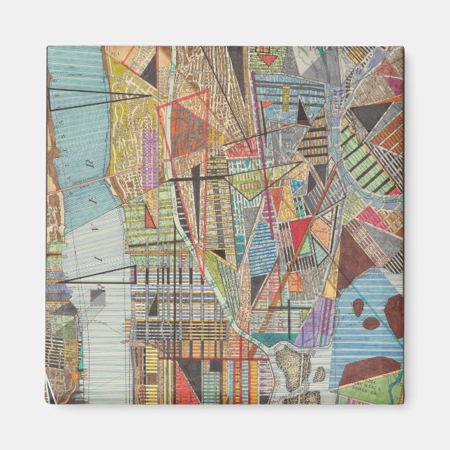 Modern Karta i New York I Magnet (Framsidan)