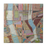 Modern Karta i New York II Kakelplatta<br><div class="desc">Ett modernt karta i New York City i ljust,  pulserande färg. Konstnär: Nikki Galapon</div>