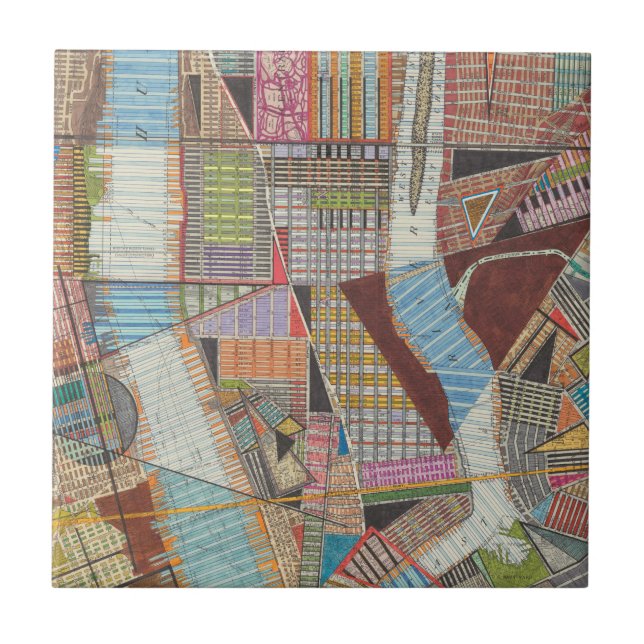 Modern Karta i New York II Kakelplatta (Framsidan)