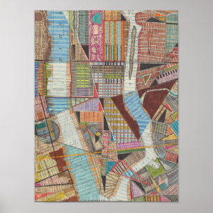 Modern Karta i New York II Poster