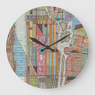 Modern Karta i New York III Stor Klocka