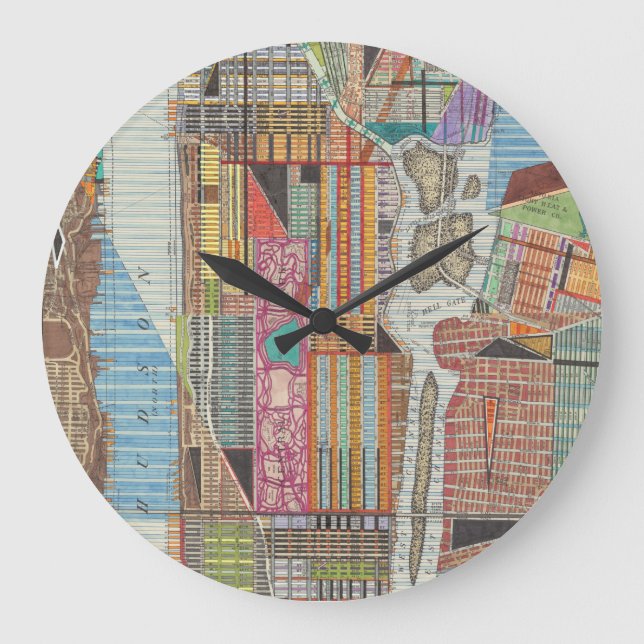 Modern Karta i New York III Stor Klocka (Framsida)