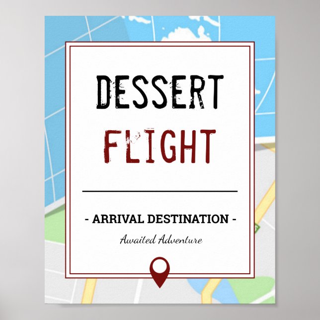Modern Karta | Resor | Dessert-tecken Poster (Framsidan)