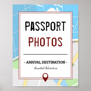Modern Karta Resor Passfototecken Poster