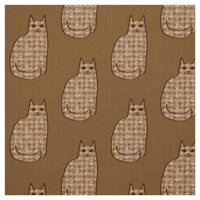 Modern katt, beige och lätt brun i mitten av århun tyg (Provkarta)