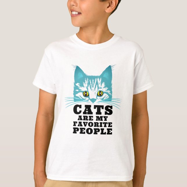 Modern katt humor Sarcasm Svart fet typografi T Shirt (Framsida)
