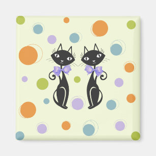 Modern katt i mitten magnet