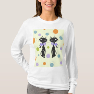 Modern katt i mitten t shirt