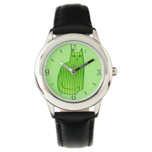 Modern katt-, kalk- och Emerald-Grönt i mitten av Armbandsur