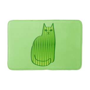 Modern katt-, kalk- och Emerald-Grönt i mitten av  Badrumsmatta