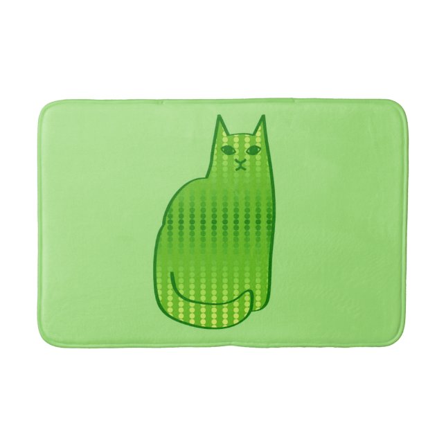 Modern katt-, kalk- och Emerald-Grönt i mitten av  Badrumsmatta (Framsidan)