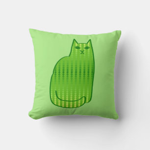 Modern katt-, kalk- och Emerald-Grönt i mitten av  Kudde