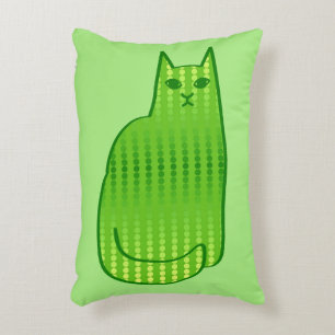Modern katt-, kalk- och Emerald-Grönt i mitten av Prydnadskudde