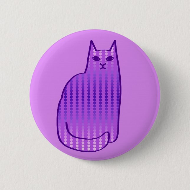 Modern katt, orkidé och Lila i mitten av århundrad Knapp (Framsida)