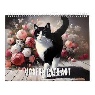 Modern katter i konst kalender