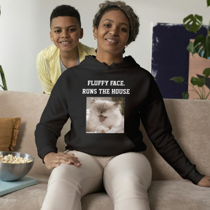 Modern kattmamma anpassad text husdjur foto svart t shirt