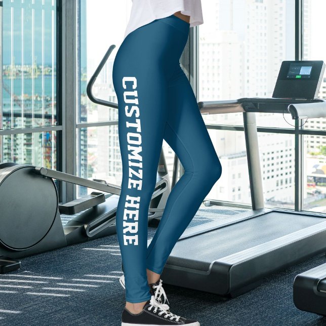 Modern kattmamma husdjursälskare blå och vit anpas leggings (Skapare uppladdad)