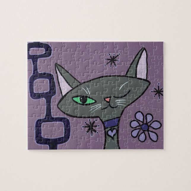 Modern kattpussel under århundradet pussel (Horisontell)