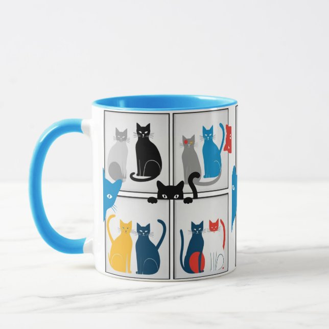 Modern kattsamling mugg (Vänster)