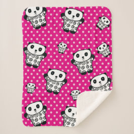 Modern Kawaii Panda Bear Rosa Girly Polka Dot