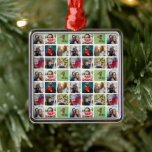 Modern Keepsaké Photo Collage Mönster Julgransprydnad Metall<br><div class="desc">Vi presenterar vår personlig fotosamlingsmall, en eni-a-a-liknande keepé som ger omhuldade minnen till liv. Enkelt och modernt 9 kvadratiska fotostödraster i vitt med rundade hörn, underbart för de instagram-bilderna. Den här mallen har upprepats över yta för att skapa ett mönster. Med den här mallen kan du skapa en unik och...</div>