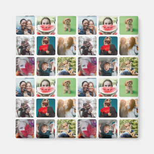 Modern Keepsaké Photo Collage Mönster Magnet