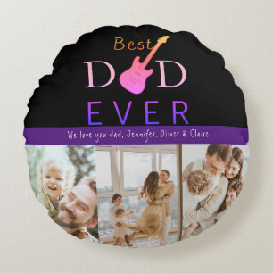 Modern Keepsakys Best Pappa Photo Collage Fars dag Rund Kudde