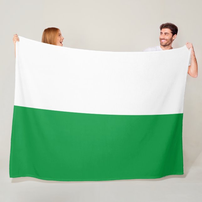 Modern Kelly Grönt White Seamless Färg Block Fleecefilt (På plats)