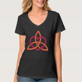 Modern keltisk triquetra i persikor och Rosa T Shirt