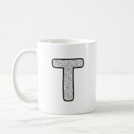 Modern Keramikkopp med Mönsterbokstav P Monogram Kaffemugg