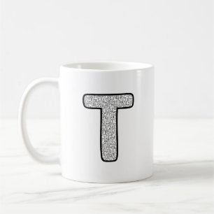 Modern Keramikkopp med Mönsterbokstav P Monogram Kaffemugg