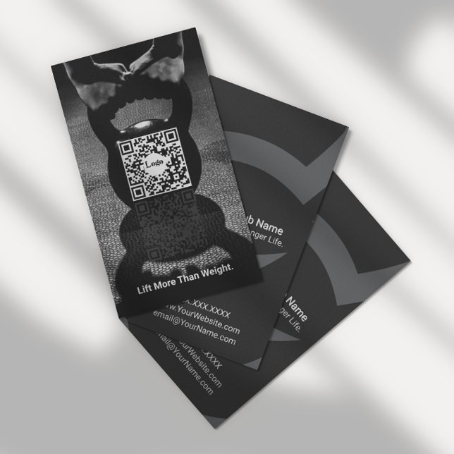 Modern Kettlebell Fitness QR-kod Visitkort (Turn every lift into a lasting connection.)