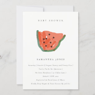 Modern Kid Hand plockade Watermelon Fruit Baby Sho Inbjudningar