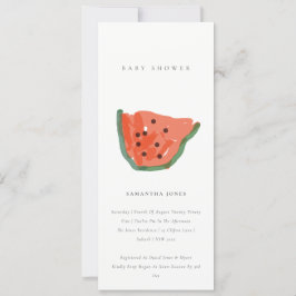 Modern Kid Hand plockade Watermelon Fruit Baby Sho Inbjudningar