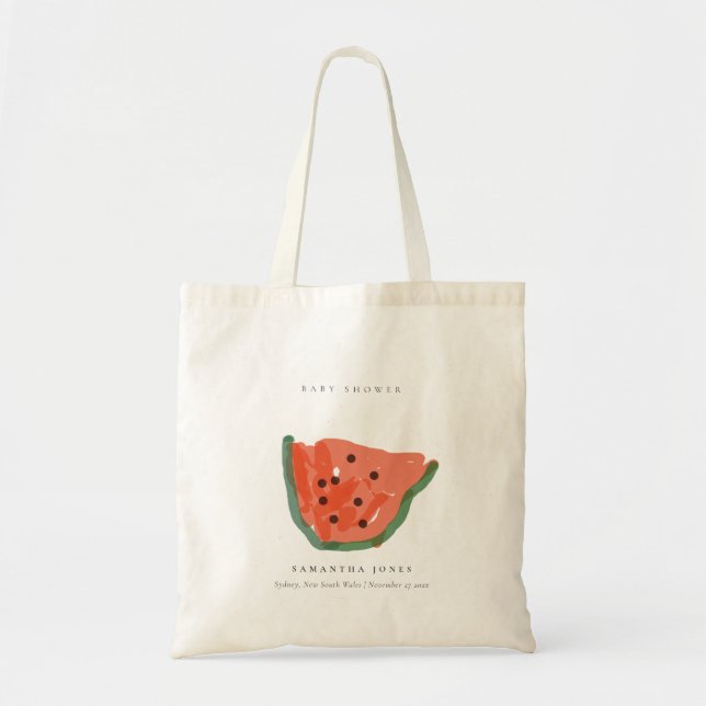 Modern Kid Hand plockade Watermelon Fruit Baby Sho Tygkasse (Framsidan)
