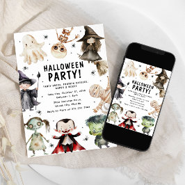 Modern Kids Halloween fest Inbjudningar