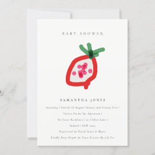 Modern Kids Hand plockade Dragon Fruit Baby Shower Inbjudningar