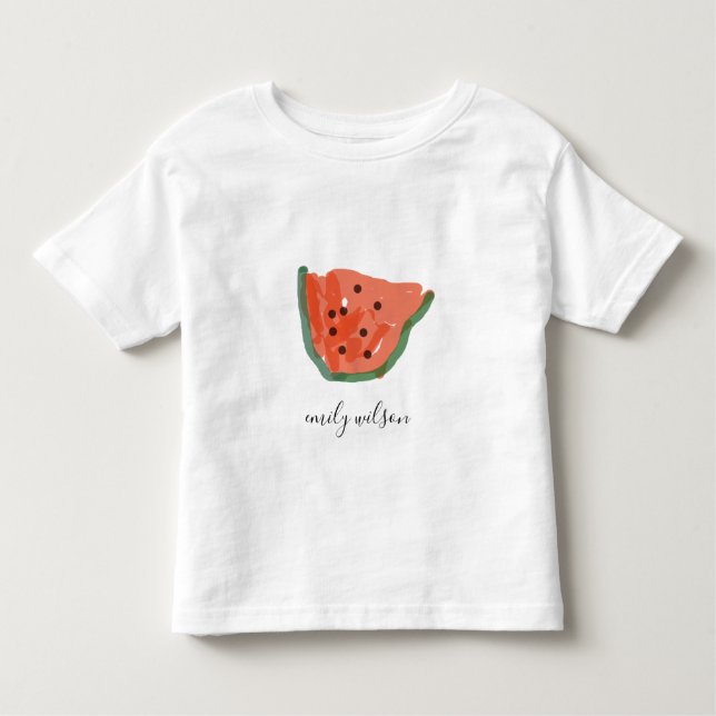 Modern Kids Hand plockade Red Grönt Watermelon Fru T Shirt (Framsida)