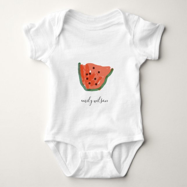 Modern Kids Hand plockade Red Grönt Watermelon Fru T Shirt (Framsida)