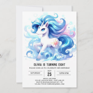 Modern Kids Horse Birthday Inbjudningar
