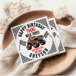 Modern Kids Monster Lastbilar Födelsedagsfest Pappersservett