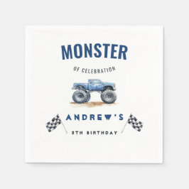 Modern Kids Monster Lastbilar Födelsedagsfest Pappersservett