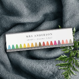 Modern Kids Teacher Colorful Rainbow Crayon Färg