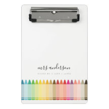 Modern Kids Teacher Colorful Rainbow Crayon Färg