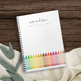 Modern Kids Teacher Colorful Rainbow Crayon Färg Anteckningsbok