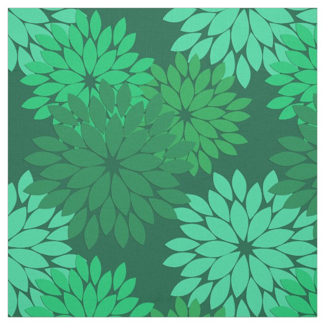 Modern Kimono-Grönt för Blommigt, Emerald och Jade Tyg (Provkarta)