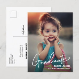 Modern Kindergarten Girl Student Photo Meddelande Vykort