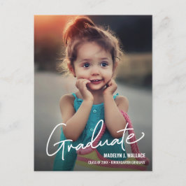 Modern Kindergarten Girl Student Photo Meddelande Vykort